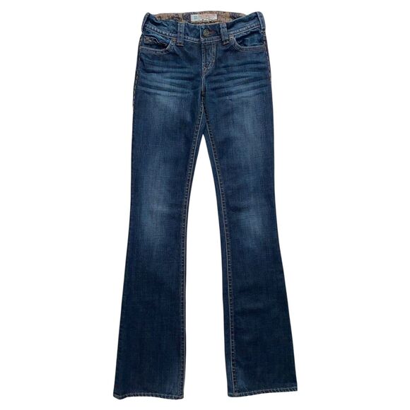 Womens 1921 Jeans Western Glove Works Bootcut Denim Dark Blue Wash Size 26x36 - Picture 1 of 6